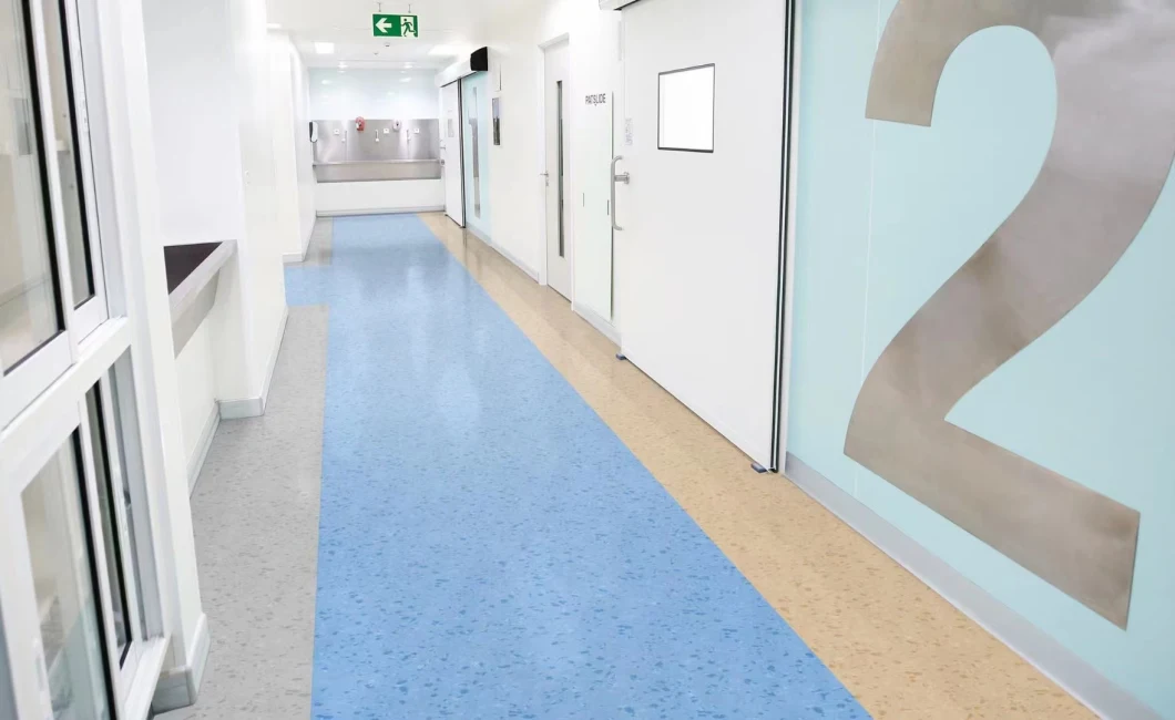 Anti-Static Building Material Commercial Homogeneous PVC Vinyl Sheet Roll Flooring for Hospital