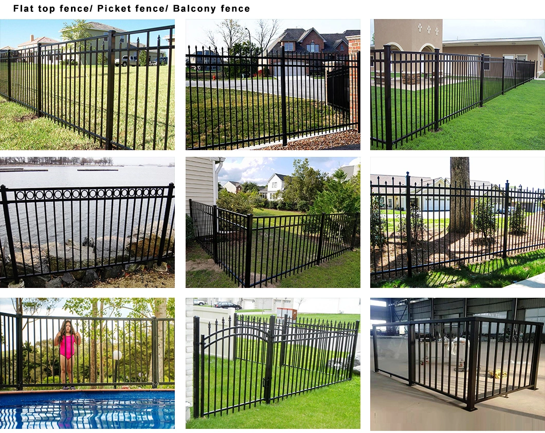 Metal Steel / Aluminum Tubular Fences Steel Railing Wrought Iron Fence Panel Decorative Fencing Aluminum Garden Fence