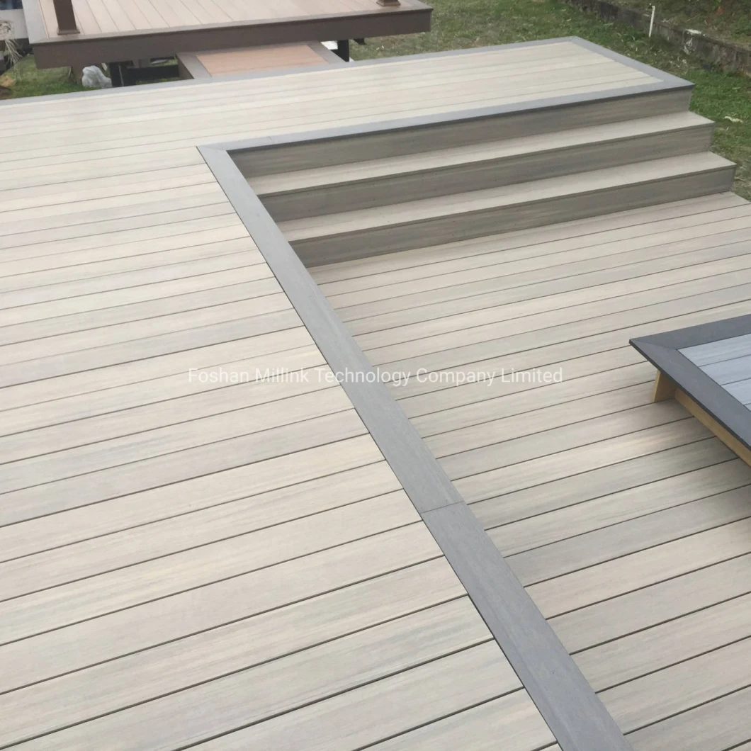 WPC Co Extrusion Floor Tile Stain Resistant Timber Garden Decking Low Price WPC Laminate Flooring Marine Deck Floor