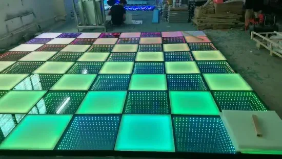Verkabelter Indoor-RGB-3-in-1-LED-Infinity-3D-Spiegel-Tanzboden